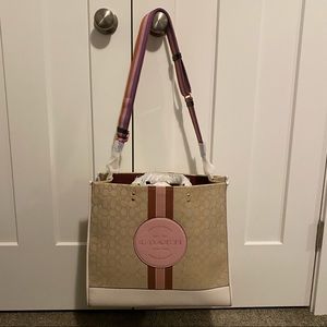 Brand New Coach Dempsey Tote 40 w/Special Stripe Strap Included